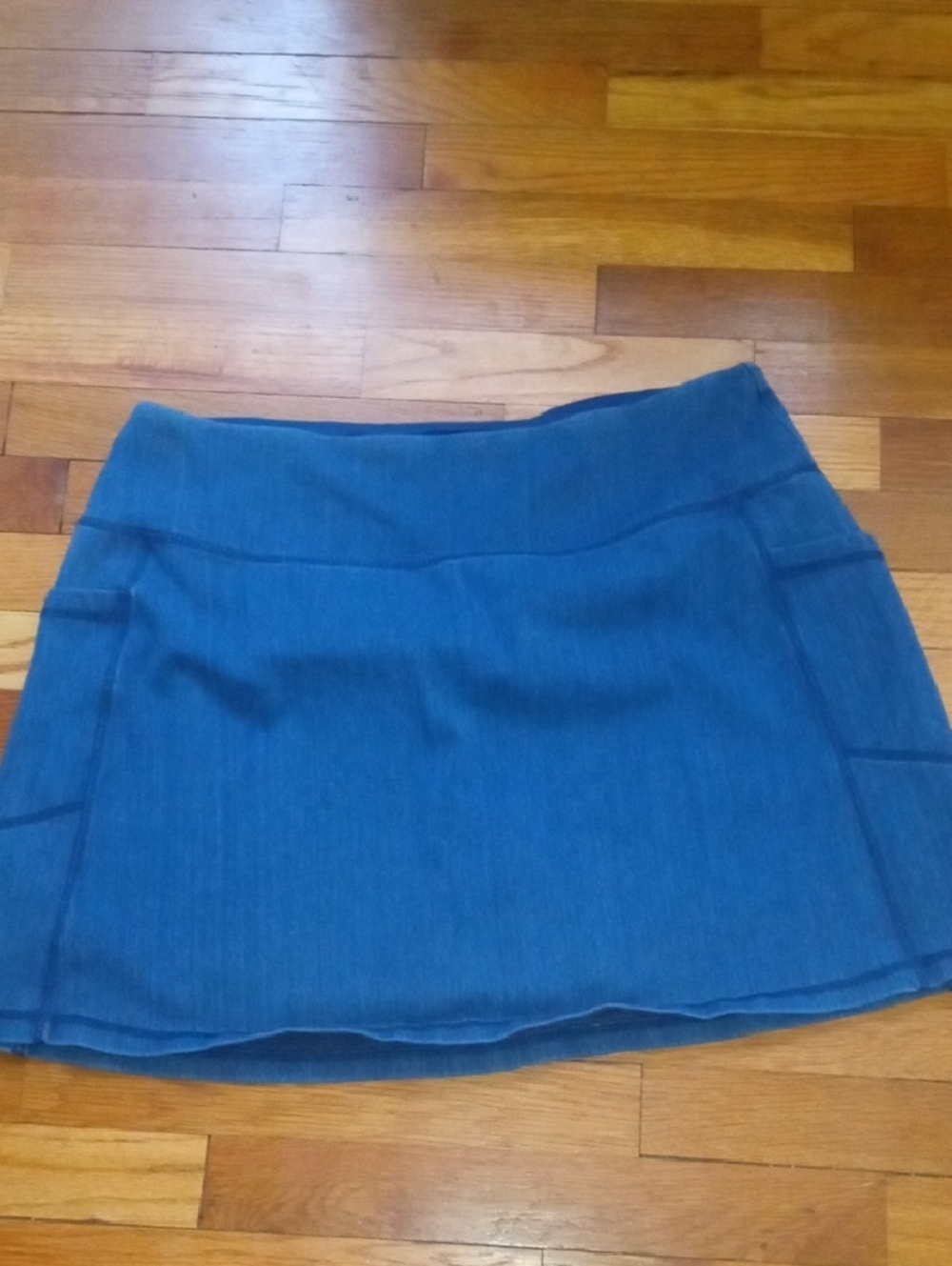 women xl denim skort, pull on stretchy waist